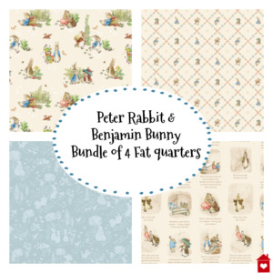 Peter Rabbit & Benjamin Bunny~ Bundle of 4 Fat quarters