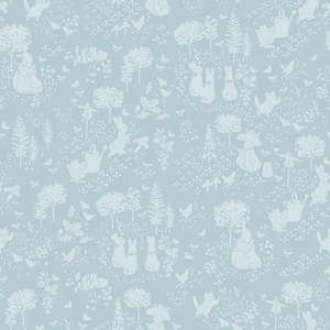 Woodland Friends: Peter Rabbit & Benjamin Bunny~ Blue Tonal ~ Garden