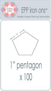 Hugs'n Kisses~ EPP Iron-Ons ~1 inch Pentagons x 100 pack
