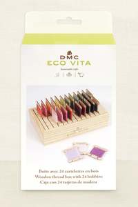 DMC ~ Eco Vita Wooden thread box with 24 bobbins