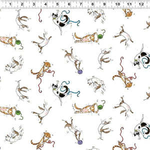 Having a Ball ~Tossed cats~ white