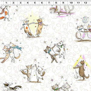 Having a Ball ~Dancing Cats~white