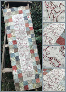 Christmas Craft: Hatched & Patched~ Christmas Garland Table Runner~ Pattern & Kit