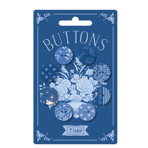 Tilda~ Something Blue Buttons~ Dark