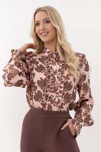 Mimoso Aw23: Jools Shirt - Blush Baroque