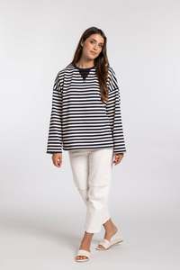 Mi Moso Ss26: Oversized sweat - stripe