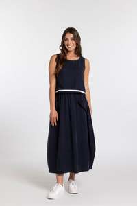 Mi Moso Ss26: Collet Top - Navy