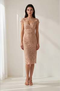Indentdressedit: HARRIET DRESS MOCHA BLUSH