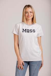 Moss Winter 23: Queen Bee Tee Grey Marle