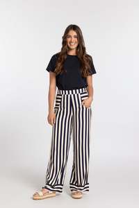 Mi Moso Ss26: Summer Sienna Pant - navy stripe