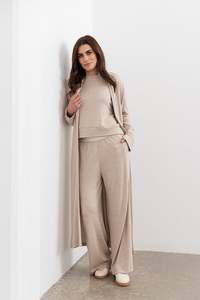 Moss Winter 23: Shelby longline Cardigan -Oat