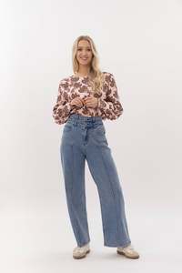 Mi Moso Summer Ss25: Finley Top  blush baroque