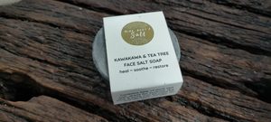 Products: Kawakawa, Tea Tree & Charcoal Face Salt Bar