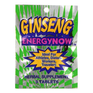 Energizers: Ginseng Energy Now (3 pills) Ideal for Athletes, Workers, Dieters, Travelers