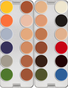 Kryolan Rubber Mask Grease Palette 24 Colours