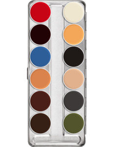Kryolan Rubber Mask Grease Palette 12 Colours