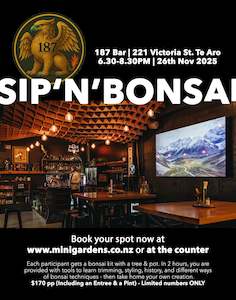 SIP & BONSAI Evening Workshop | 26th Nov 2025