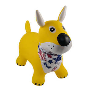 Ride on: Yellow Dog Bouncy Horse Hopper - Bouncing Animal