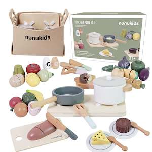 wooden toys: Nunukids Kitchen Play Set / Cutting toys