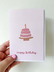 A6 Greeting Card - Happy Birthday - Cake