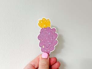 Products: Die Cut Holographic Sticker - Grape