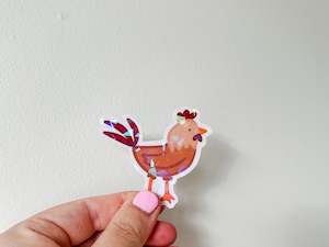 Products: Die Cut Holographic Sticker - Rooster