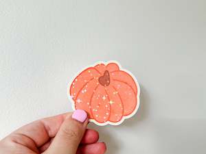 Products: Die Cut Holographic Sticker - Pumpkin