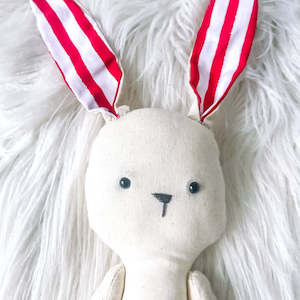 Sale: Floppy Bunny in Red & White Stripes