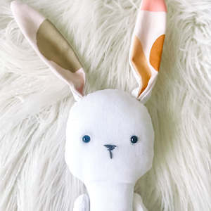 Sale: Floppy Bunny in White & Warm Pastels