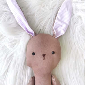 Floppy Bunny in Brown & Pink