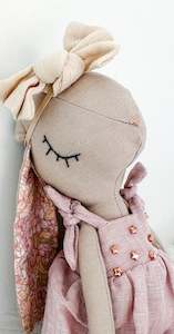 Linen Range: Linen Bunny in Light Grey and Pink