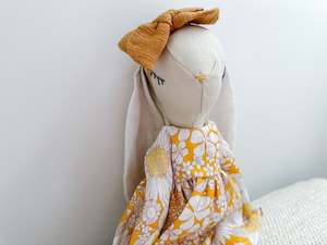 Linen Range: Linen Bunny in Light Grey and Mustard