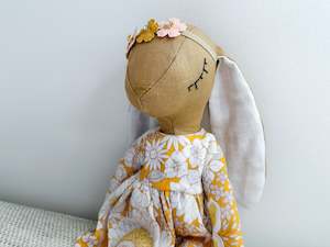 Linen Range: Linen Bunny in Tan and Mustard