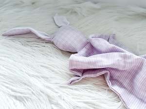 Snugglers: Bunny Snuggler in Lilac Gingham