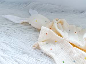 Snugglers: Bunny Snuggler in Cream Polka Dots