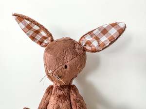 Minky Collection: Minky Bunny in Brown Gingham