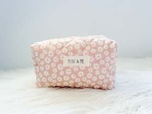 Pink Daisy Quilted Everything Pouch