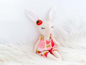 Strawberry & Cream Linen Bunny