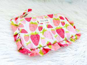Strawberry Fields Ruffle Pouch – Mini & Me Original Print