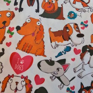 Dogs Printed PUL fabric - polyurethane laminate - Minkylicious
