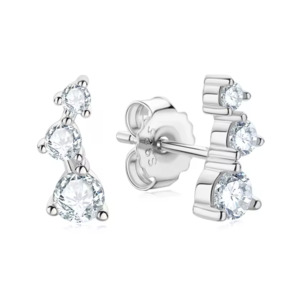Jewellery: Marcella Moissanite Studs - Sterling Silver