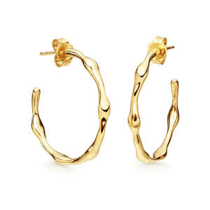 Jewellery: Neve Hoop Large - Gold Vermeil