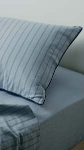 Sleep Deep Linen Cotton Bedding: Pillowcase Set - Cloud Stripe