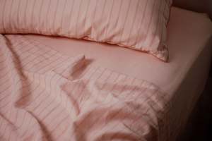 Flat Sheet - Blush Stripe