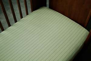 Fitted Sheet - Sage Stripe