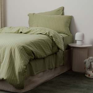 Duvet Cover - Sage Stripe