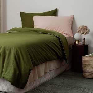 Sleep Deep Linen Cotton Bedding: Duvet Cover - Forest