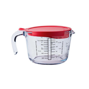Kitchen: Glass Measuring Jug with lid/1 Litre