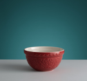 Hedgehog 'In the Forest' Mixing Bowl/Burgundy Red - 21cm