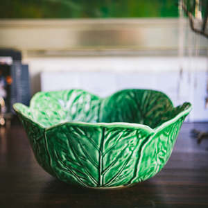 Bordallo Pinheiro: Cabbageware Serving & Salad Bowl 29.5cm/Green